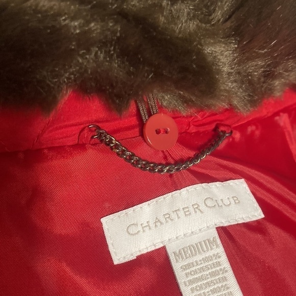 Charter Club Red Puffer Jacket Women's Size Medium - Picture 5 of 5